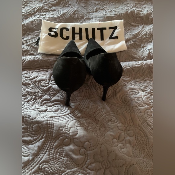 Schutz Gilberta Fiesta Size 7 Black Suede/Nubuck - Picture 2 of 3